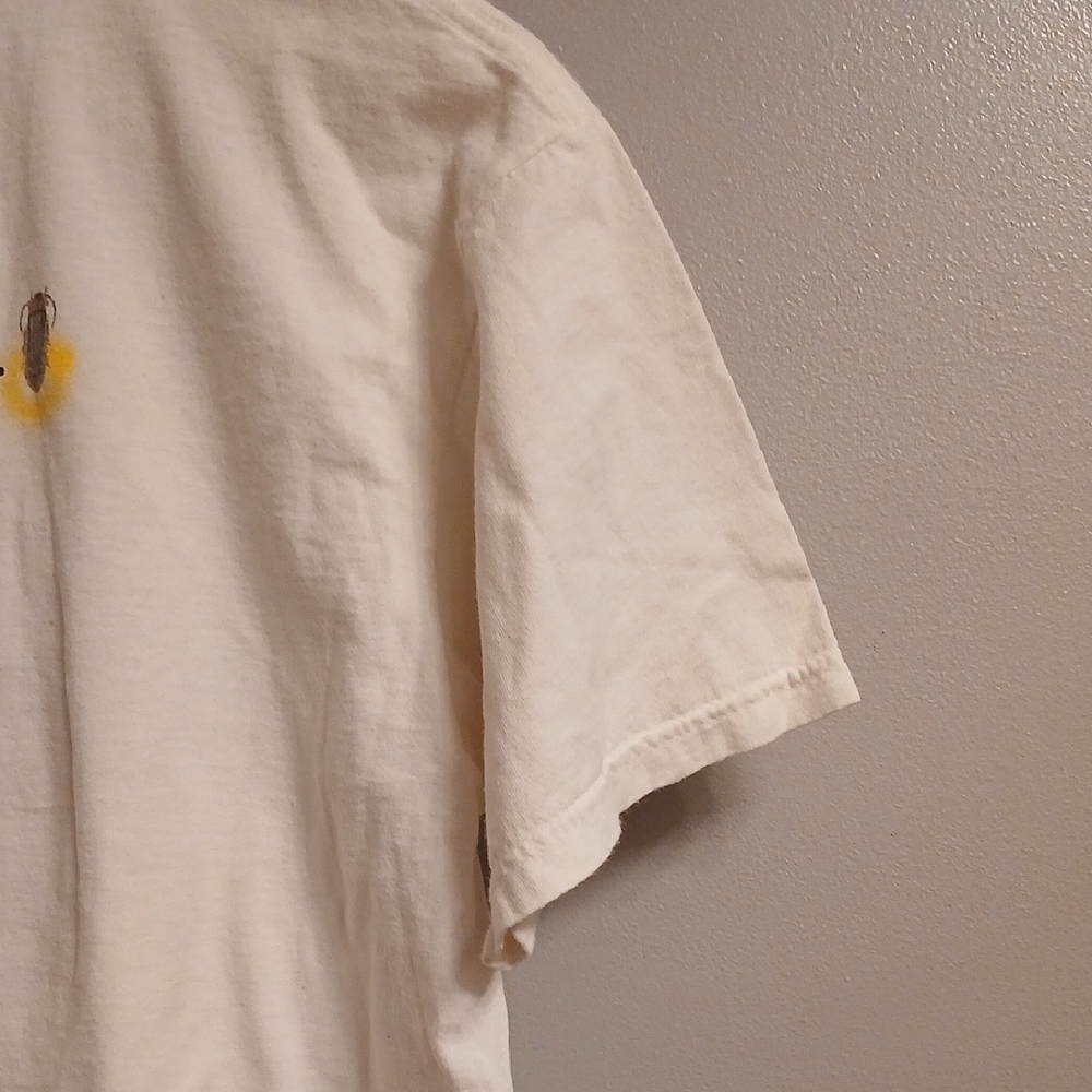 Gildan Cream T-Shirt with Blue Car and Yellow Accents - Picture 7 of 8